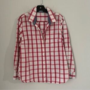 Paul Hamilton Women’s Plaid Checkered Button Font Folded Sleeve Shirt size L